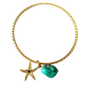 **Amazing Gold/Turquoise Bangle**